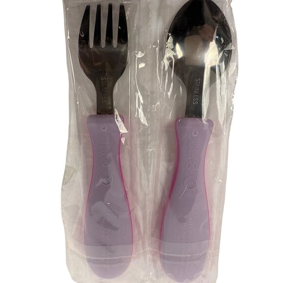 ZAK DESIGNS Minnie Mouse Pink Stainless Silverware Fork & Spoon Set New - Picture 2 of 5